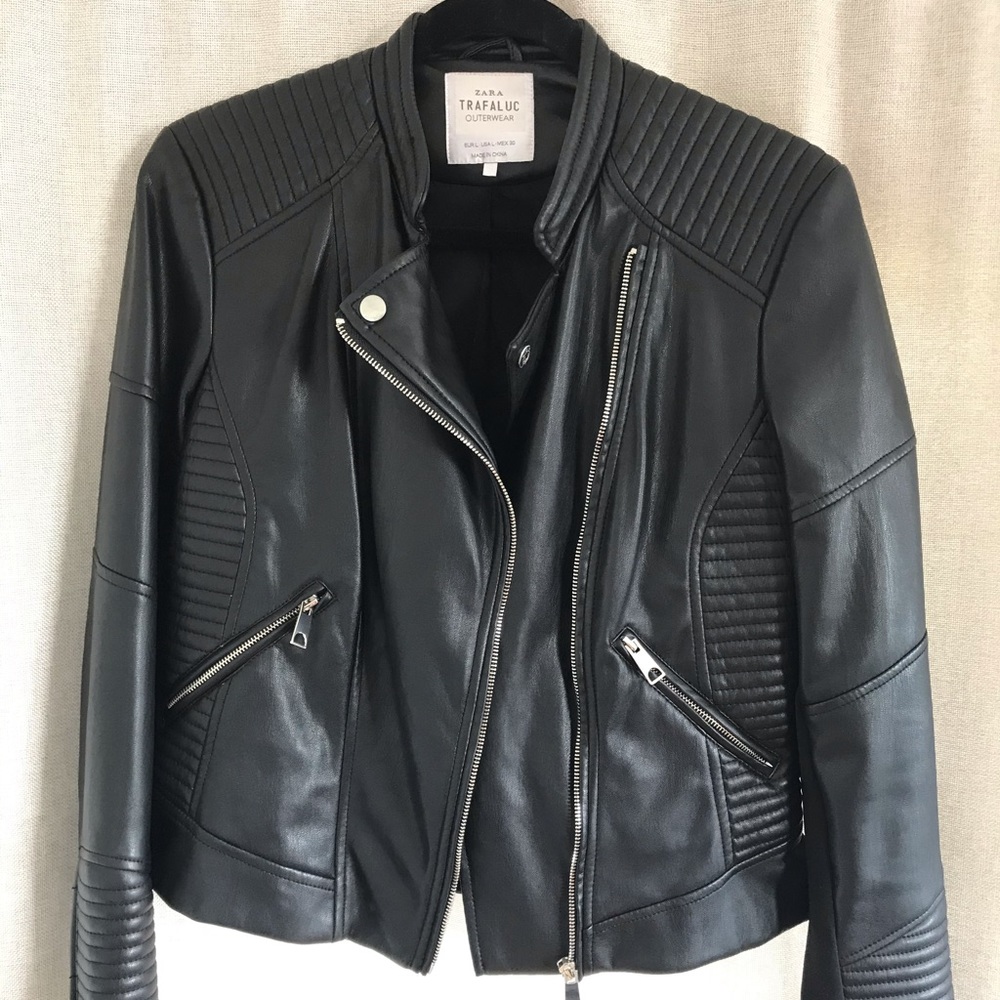 Zara Trafaluc Faux Leather Moto Jacket Medium